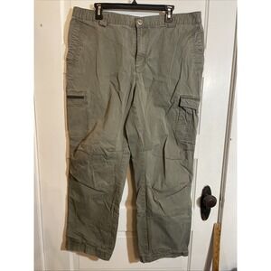 100 Cotton Vintage Columbia green khaki hiking pants L x 30 distressed/broken in